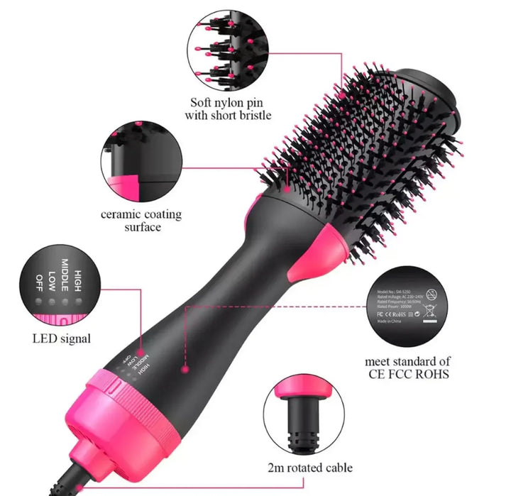 3-in-1 Hot Air Brush | One-Step Hair Dryer, Straightener & Curler for Fast Salon-Style Styling