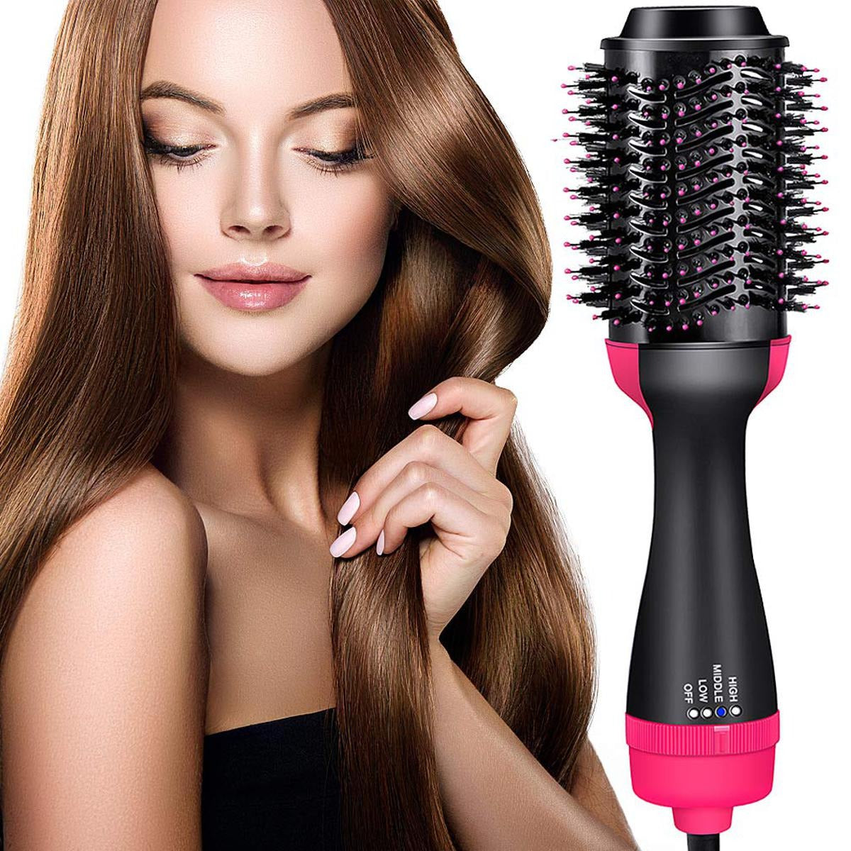 3-in-1 Hot Air Brush | One-Step Hair Dryer, Straightener & Curler for Fast Salon-Style Styling