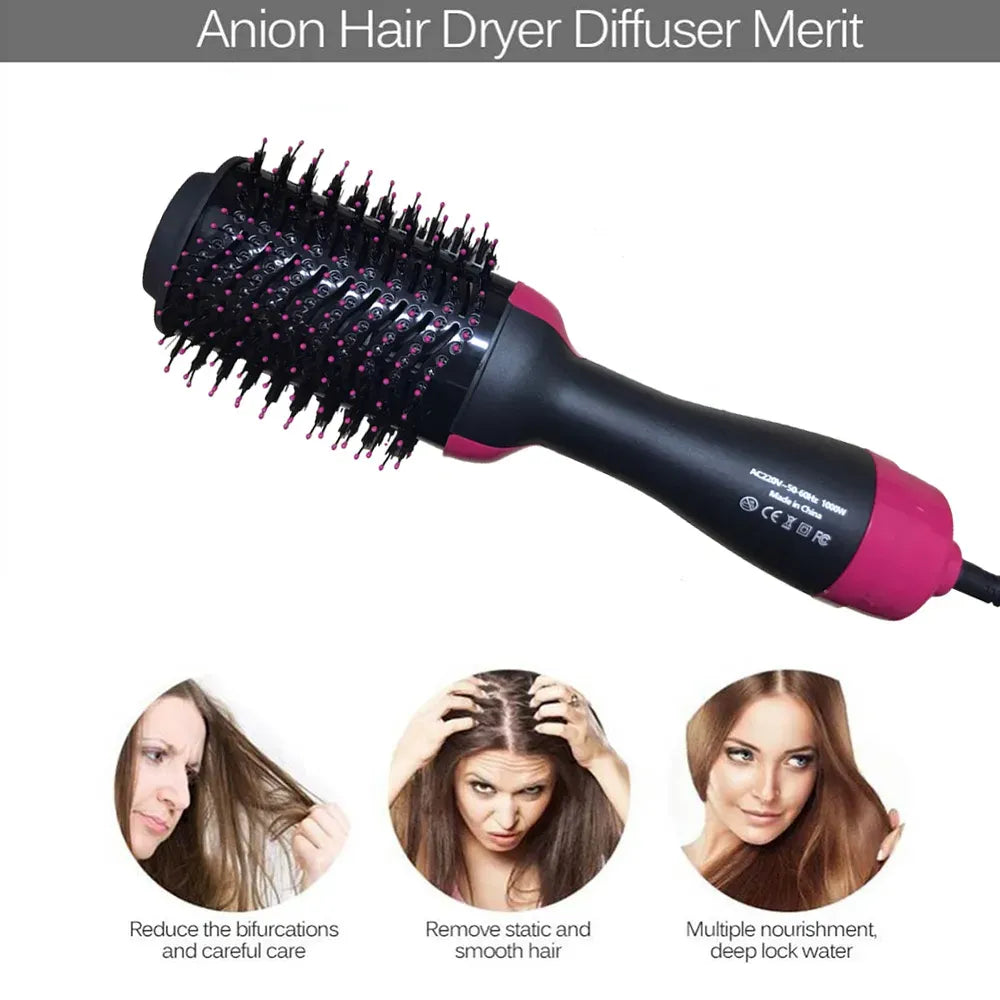 3-in-1 Hot Air Brush | One-Step Hair Dryer, Straightener & Curler for Fast Salon-Style Styling