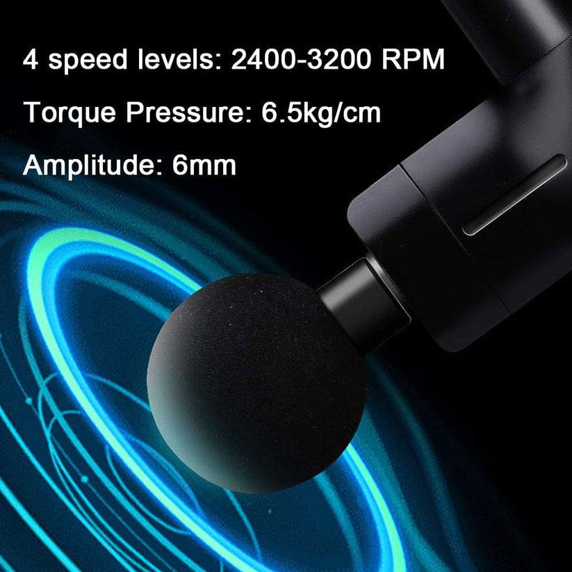 5-in-1 Massage Gun | Deep Tissue Electric Body Massager with 6 Speeds & 4 Massage Heads for Muscle Relaxation