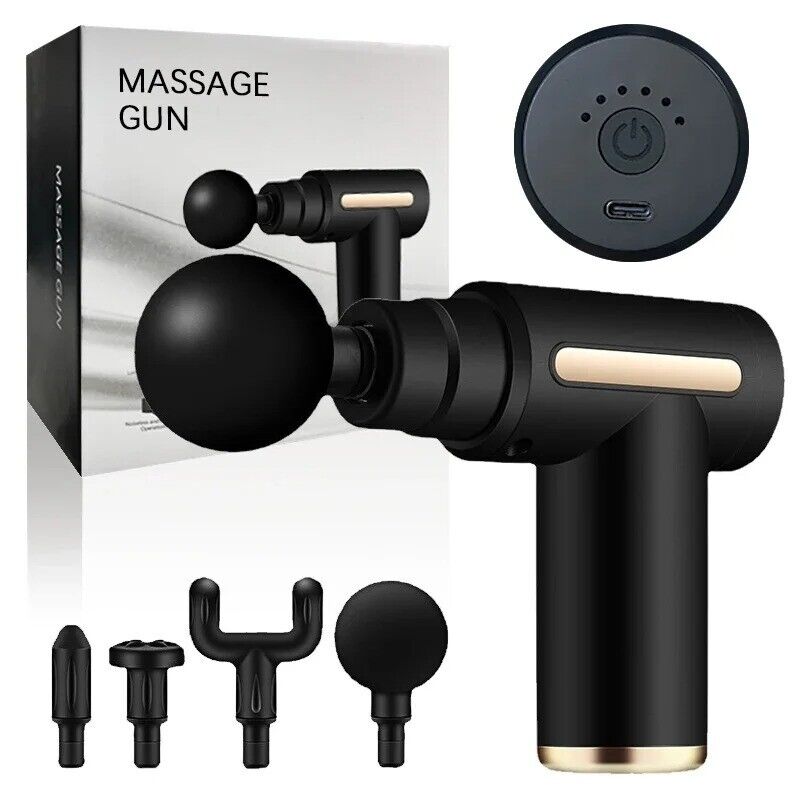 5-in-1 Massage Gun | Deep Tissue Electric Body Massager with 6 Speeds & 4 Massage Heads for Muscle Relaxation