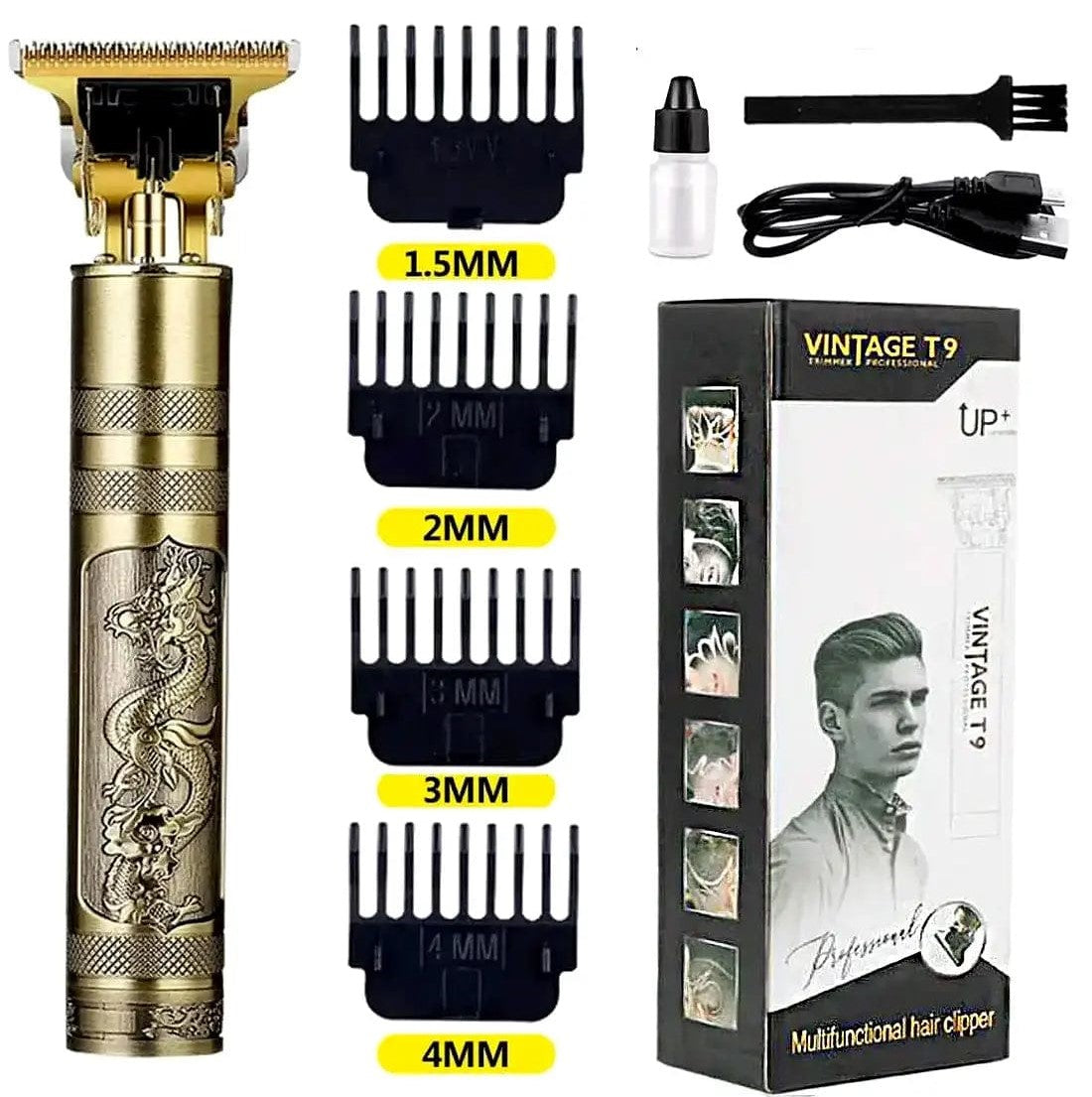 Vintage T9 Dragon Metal Body Trimmer for Men | Hair & Beard Clipper